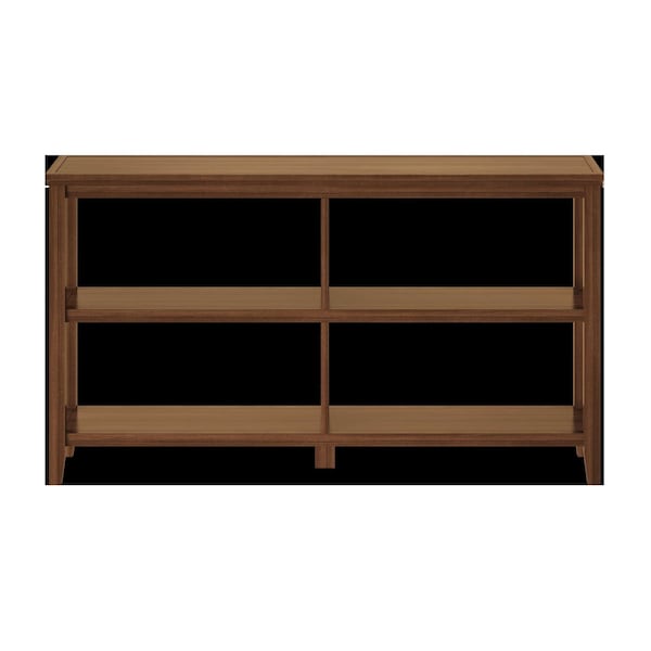 Homeroots Brown Solid Wood Double Bookcase 379940 - main
