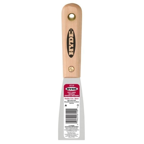 Hyde Flexible Putty Knife, Hardwood Handle - 1.5" Wide. 7110 - main