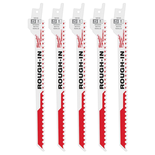 Milwaukee Tool SAWZALL Rough-In Blade - 5 PK 48-00-1610 - main