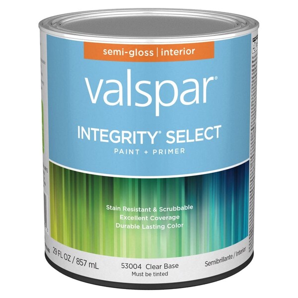 Valspar Integrity Select Paint & Primer Semi-Gloss Interior Paint Clear Base 1 Qt. 028.0053004.005 - main
