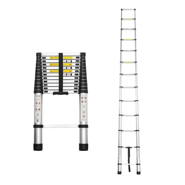 Wrightmaster 16.5 ft. Aluminum Portable Extension Ladder with 300 lbs. Load Capacity Type IA Duty Rating for Hom ZR-255612 - main