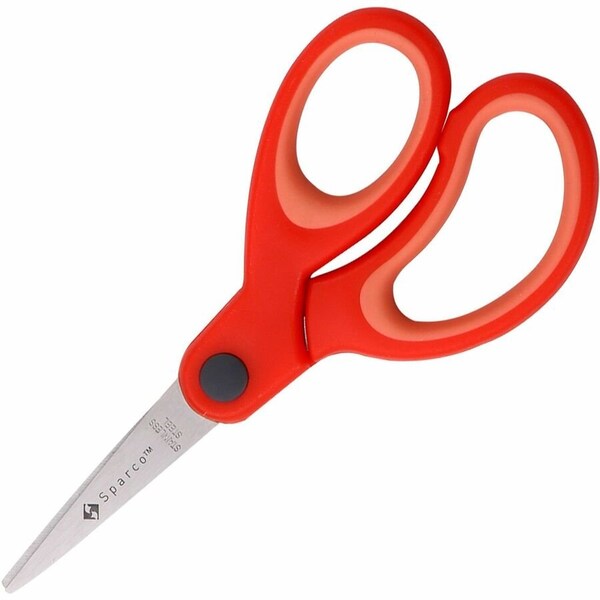 Sparco 5 Kids Pointed End Scissors, Red SPR39044 - main
