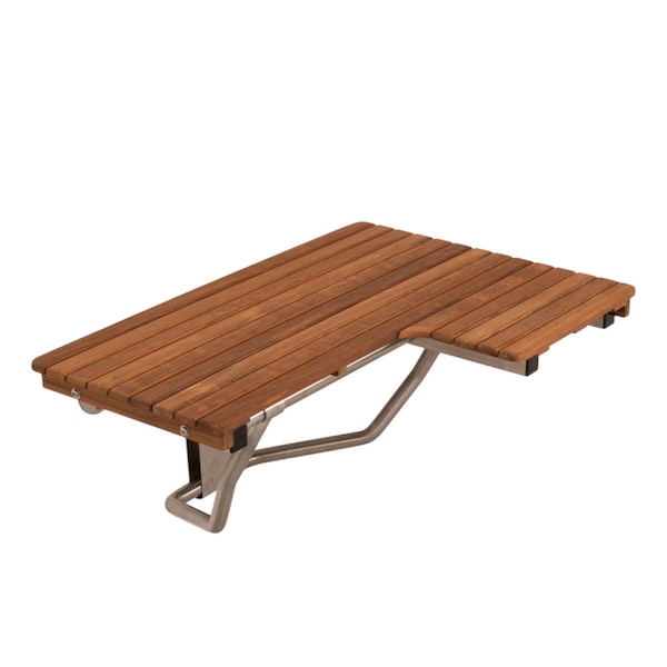 Homeroots 14" X 32" Brown Teak Rectangular Shower Bench 549341 - main