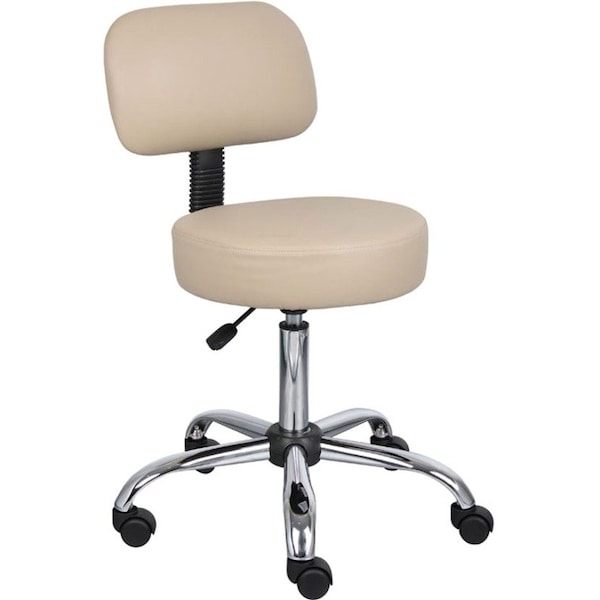 Boss Beige Caressoft Medical Stool W/ Back Cushion B245-BG - main