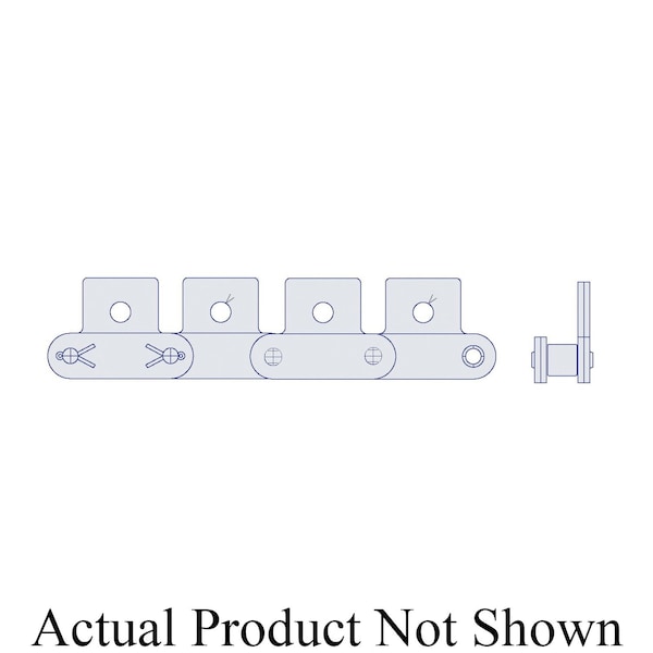 Hkk Chain HKK Double Pitch Riv Standard Conveyor w/SA-1 Att on Every P, 1.5P, .469 Dia x .5 W DC060RSA1EV - main