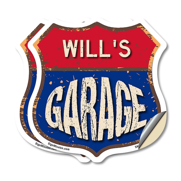 Signmission Will's Garage, 12 inch X 12 inch, Vinyl Decal, 2PK SHI-D-2PACK-12-383-WILL - main