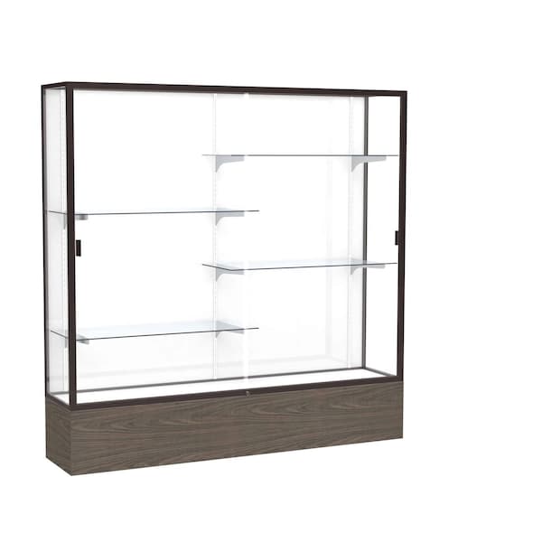Ghent Floor Display Case 72x72x16, White, Dark Bronze 2076WB-BZ-WV - main