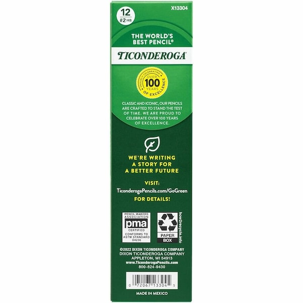 Ticonderoga Laddie Pencil with Eraser, Yellow, 12PK DIX13304 - main