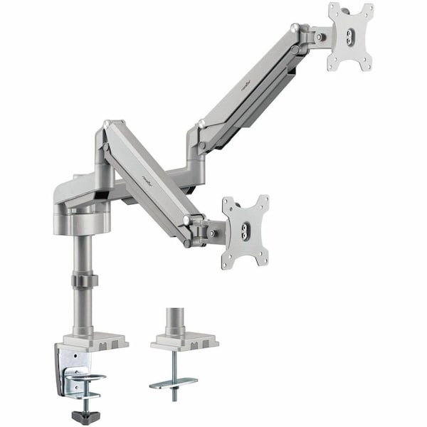 Rocstor ERGOREACH EP18 PREMIUM ALUMINUM DUAL ERGONOMIC MONITOR MOUNTED ARM, C-CLAMP & G Y10N023-S1 - main