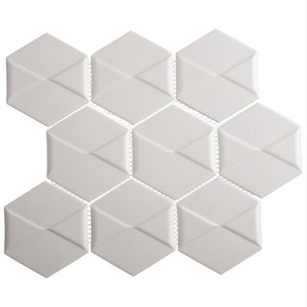 Andova Tiles SAMPLE-Albin Pinetta 3-in. x 4-in. Porcelain 3D Hexagon Satin Wall Mosaic Tile SAM-ANDALB1366 - main
