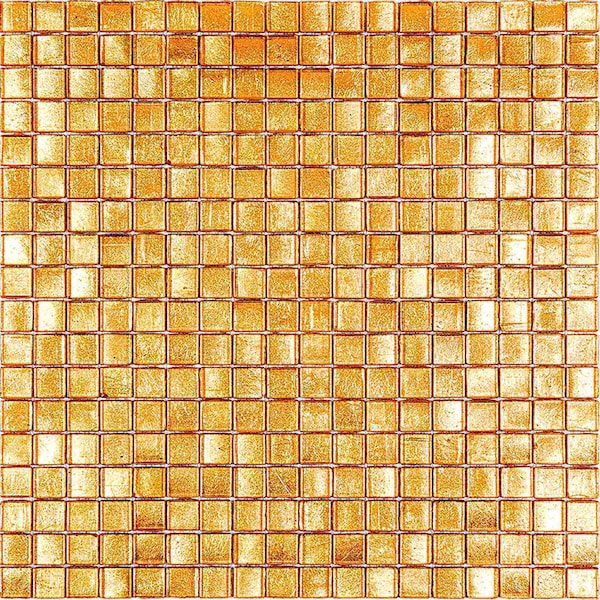 Apollo Tile Skosh 11.6 in. x 11.6 in. Glossy Gold Yellow Glass Mosaic Wall and Floor Tile 18.69 sqft/case, 20PK APLNB88YL333A - main
