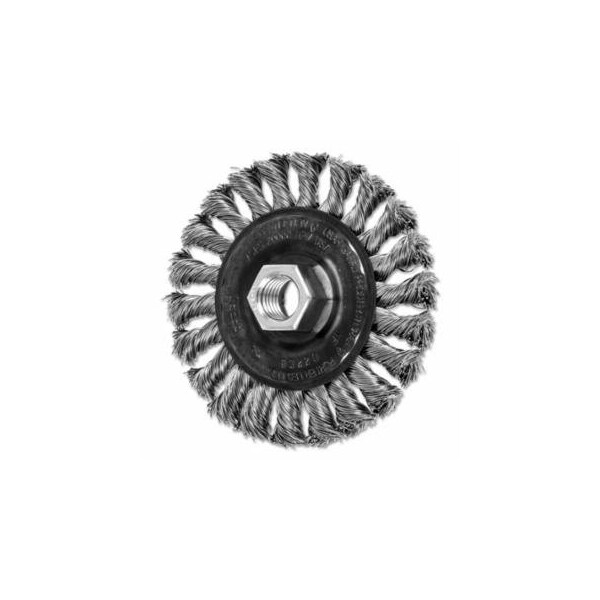Pferd Full Cable Twist Knot Wheel, 4 D x 3/8 W, .02 in Stainless Steel, 20,000 rpm 419-82296 - main