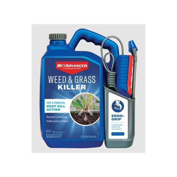 Bioadvanced RTU Weed and Grass Killer, Liquid, Light Blue, 1.3 gal Bottle 704199A - main