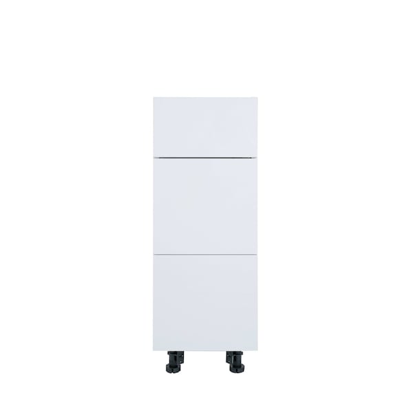 Cambridge Radiance 18 in. W x 21 in. D x 34.50 in. H Ready to Assemble Slab Bath Cabinet in White Gloss SA-VDB18-WG-KIT - main