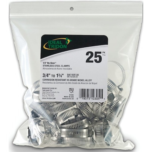 Ideal Tridon 6720550 6720550 HOSE CLA MP 3/4 TO1-3/4 SS 6720550#20 - main