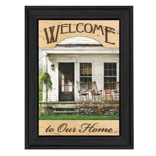 Homeroots Welcome to Our Home 1 Black Framed Print Wall Art 404955 - main