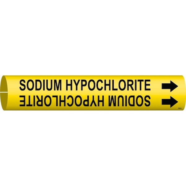 Brady SODIUM HYPOCHLORITE Pipe Marker, 0.8125in H x 0.8125in W, Fits Pipes 0.75in Dia. Thru 1.375in Dia. 4124-A - main