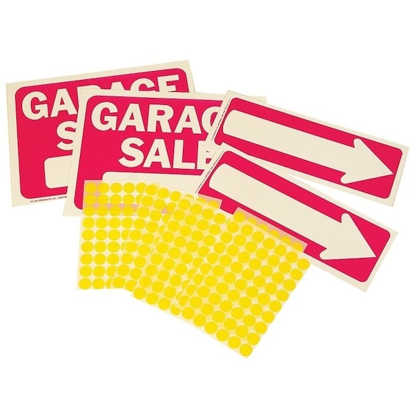 Hy-Ko Sign Kit, Garage Sale, White Legend, Plastic, 12-1/4 in W x 12-3/4 in H Dimensions KIT-13 - main