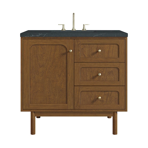 James Martin Vanities Laurent 36" Single Vanity, Honey Oak w/ 3 CM Charcoal Soapstone Silestone Top 545-V36-HNO-3CSP - main