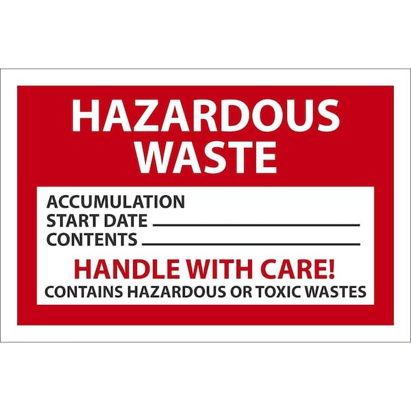 Accuform HAZARDOUS WASTE LABELS HAZARDOUS WASTE MHZW15EVL - main