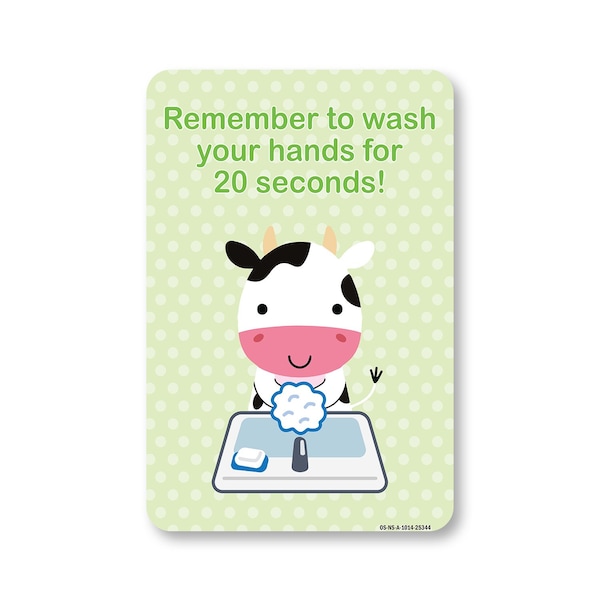 Signmission Public Safety, Remember To Wash Your Hands For 20 Seconds, 14in X 10in Aluminum, OS-NS-A-1014-25344 OS-NS-A-1014-25344 - main