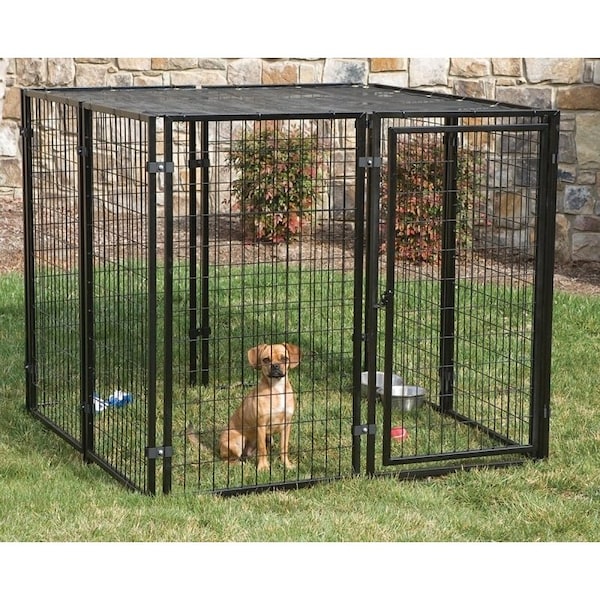 Stephens Pipe & Steel Dog Kennel with Sunblock Top, 5 ft OAL, 5 ft OAW, 4 ft OAH, PowderCoated RSHBK11-11799 - main