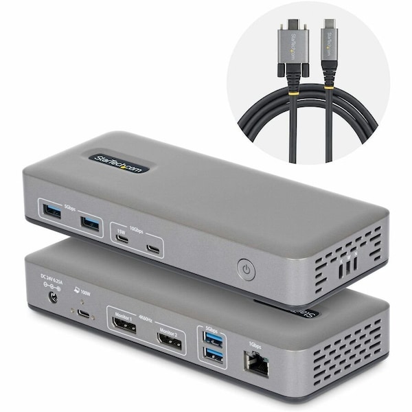Startech.Com CONNECT TWO 4K 60HZ DISPLAYPORT DISPLAYS THROUGH A SINGLE USB TYPE-C PORT; PLUG- 201N-USBC-DOCK - main