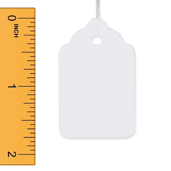 Specialty Store Services White Strung Merchandise Tags, 1 1/8 In. W X 1 3/4 In. H 5905 - main