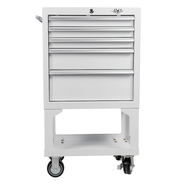 Viper Tool Storage 26-Inch 5-Drawer Rolling Tool Cabinet with Bulk Storage, White RG2605WHLL - main