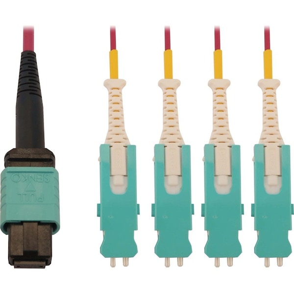 Eaton Tripp Lite Series 40/100/400G Multimode 50/125 OM4 Breakout Fiber Optic Cable 12F N845-02M-4S-MG - main
