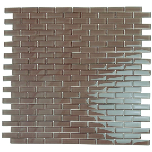 Apollo Tile Ash Gray 11.9 in x 11.9 in Glass Glossy Floor and Wall Mosaic Tile 4.92 sqft/case, 5PK APLBR88098A - main