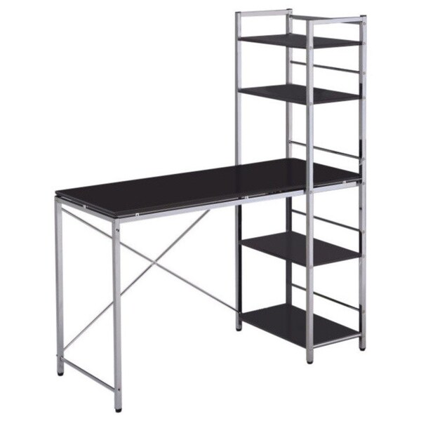 Homeroots 47" Black and Silver Computer Desk 285414 - main