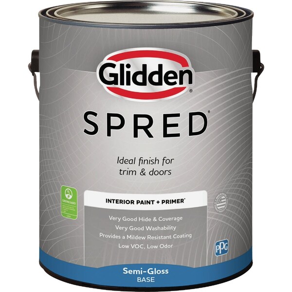 Glidden Spred Interior Paint + Primer Semi-Gloss Wht Pastel Base Gallon GLSIN60B1/01 - main