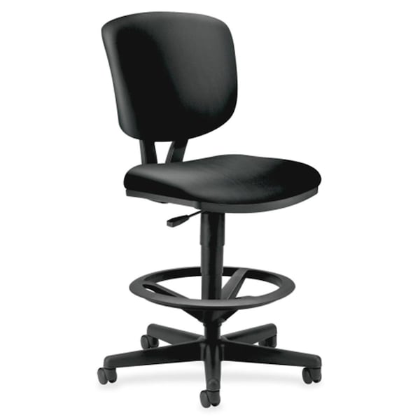 The Hon Co HON5705SB11T Stool Task Chair 27 in. x 29.5 in. x 49 in. Leather- Black H5705.SB11.T - main