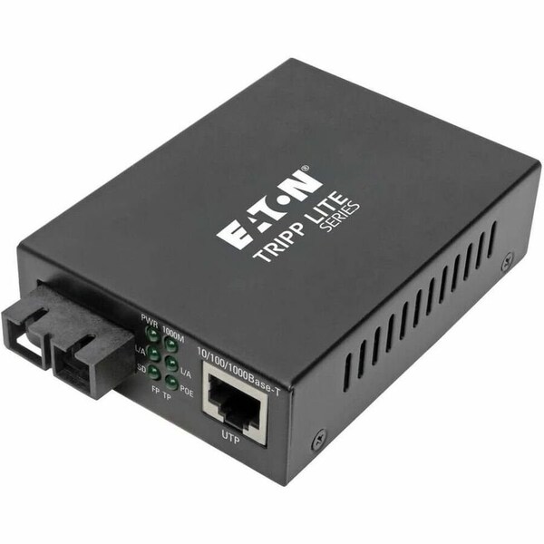 Tripp Lite GIGABIT MULTIMODE FIBER TO ETHERNET MEDIA CONVERTER, POE+ 101001000 SC, 850 NM, N785-P01-SC-MM1 - main