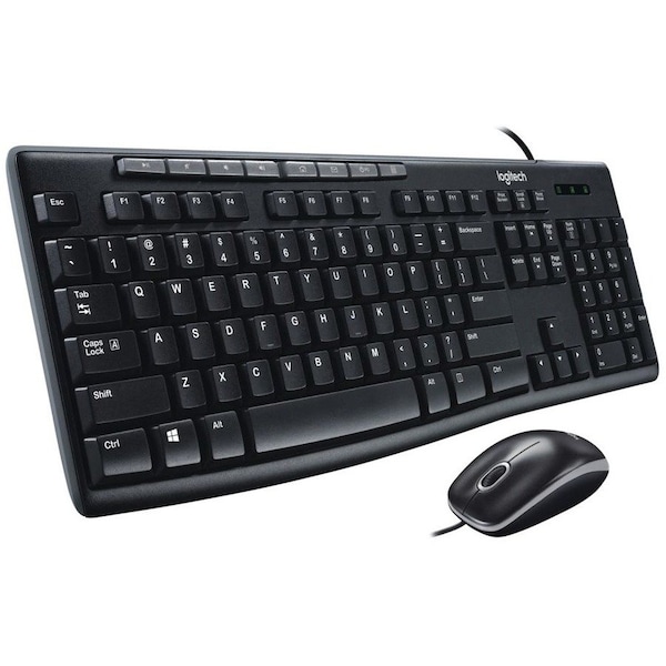 Logitech Wired Media Combo MK200, USB 2.0, Black 920-002714 - main