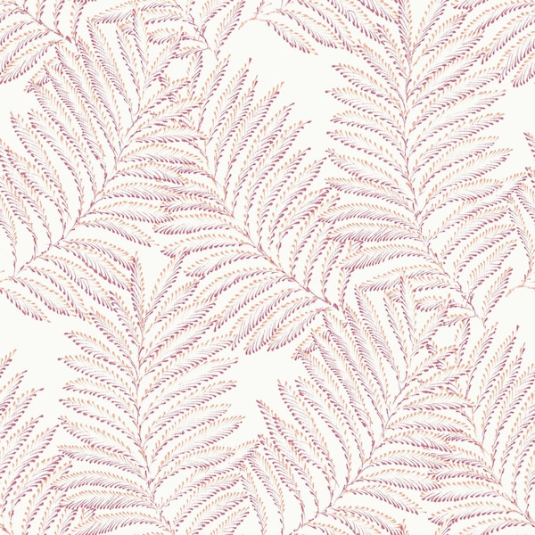A-Street Prints Finnley Pink Inked Fern Wallpaper 2973-90502 - main