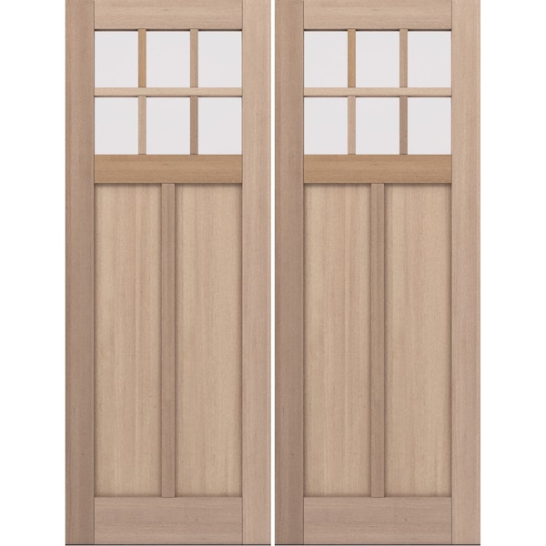 Doornmore CRF-P2G6, 74.5" x 98" ( 2x36" Door) Left Hand, Mahogany SDL 6 Lite Exterior Door CRF-P2G6-SW-3696_2_LI - main