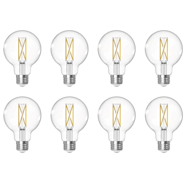 Bulbrite 60-Watt Equivalent Dimmable Clear Filament G25 Medium (E26) LED Bulb, 4000K, 8PK 861631 - main