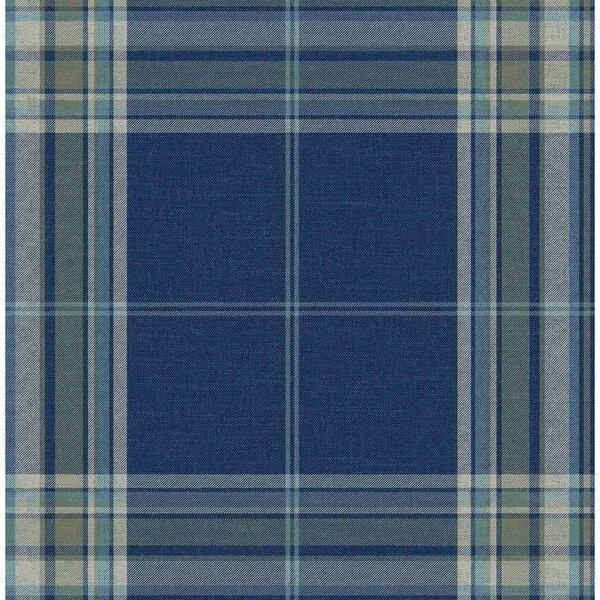A-Street Prints Westley Navy Plaid Wallpaper 4147-27386 - main