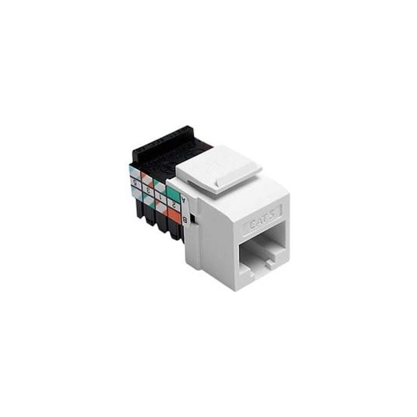 Leviton 1-Port Mod Jack 110 8W8P Utp, T568A/B Cat5 Quickport, Powersum White 41108-RW5 - main