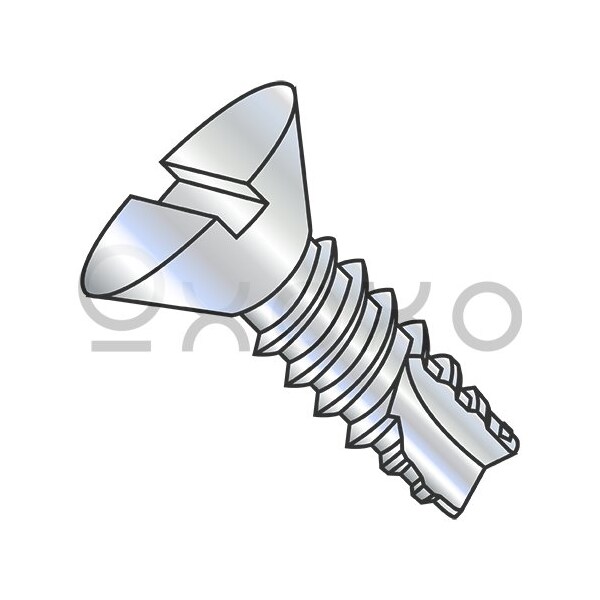 Oxoxo 6-20X3/8 Slotted Flat Thread Cutting Screw Type 25 Fully Threaded Zinc, 10000PK 268822 - main