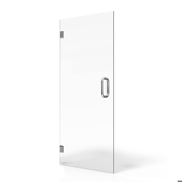 Fab Glass And Mirror Single Swing Glass Shower Door Ravello Series 30in x72in with Chrome Finish - 3/8in (10mm) Tempered SHRO30X72CH - main