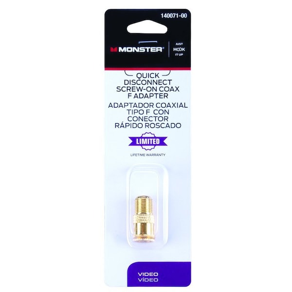 Monster Cable Just Hook It Up Push-On F Quick Disconnect Adapter 140071-00 - main