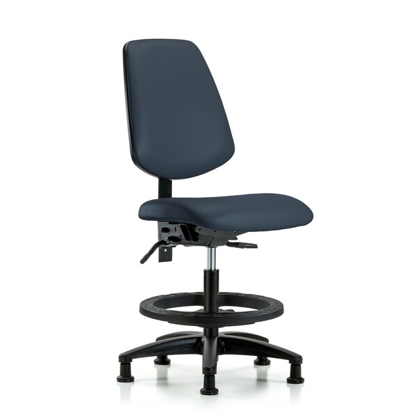 Blue Ridge Ergonomics Medium Bench Chair No Arms, 22" to 29" Height, Vinyl, Imperial Blue BR-VMBCH-MB-RG-T1-A0-BF-RG-8582 - main