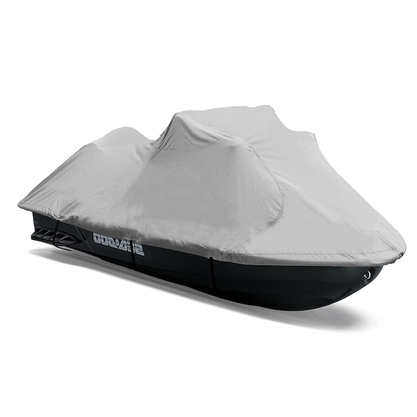 Pyle Heavy Duty Jetski Storage Cover - 118 in to 126 in Marine Grade, Waterproof, Air Vents, Elastic Cord PCVJS12 - main