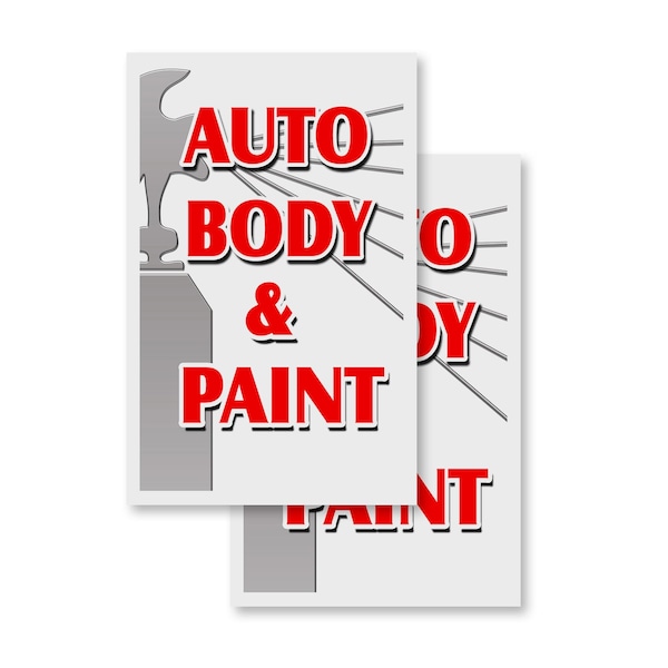 Signmission Auto Body & Paint, Vinyl Decals Only 24 Inch x 36 Inch, Vinyl Decal, 2PK DSB-2436-2PACK-Auto Body & Paint - main