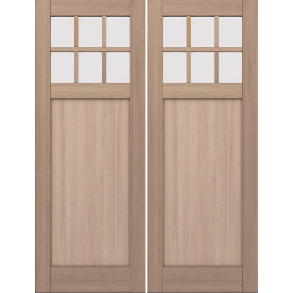 Doornmore CRF-P1G6, 74.5" x 98" ( 2x36" Door) Left Hand, Mahogany SDL 6 Lite Exterior Door CRF-P1G6-SW-3696_2_LI - main