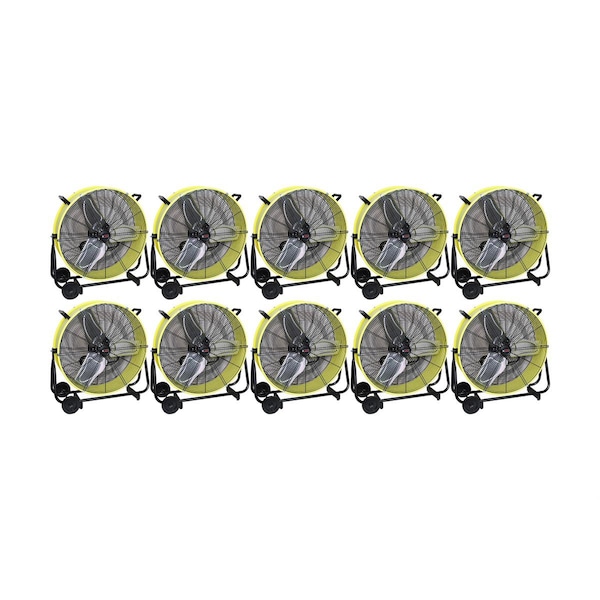 K-Tool International 24 In. Direct Drive Tilting Industrial Drum Fan, Safety Yellow Pallet Of 10 KTI77740-PL10 - main