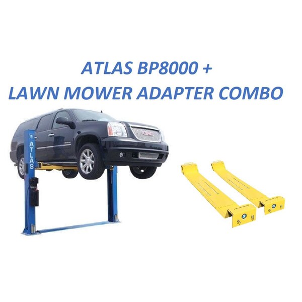 Atlas Automotive Equipment Bp8000 2-Post Lift + Lawn Mower Adapter Combo ATTD-BP8-COMBO-FPD - main